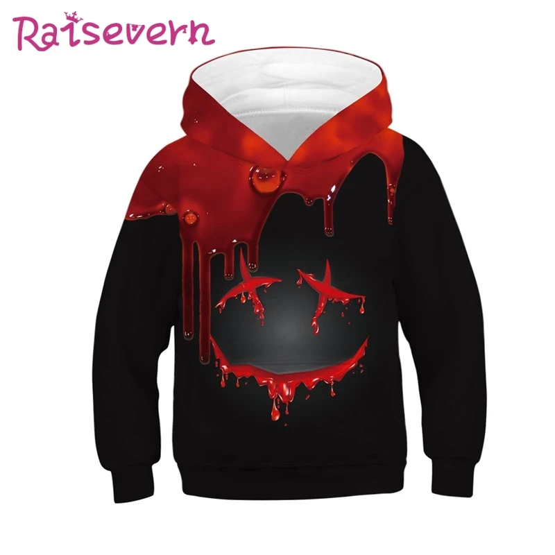 Halloween Printed Girls Boys Hoodies Unisex Kids Hooded Sweatshirt Children Casual Loose Clothes Tops 3D Hoodie Jackets Coats | Мать и