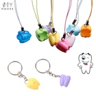 10pcsкисть Форма цепочка для ключей молочных зубов Коробки для малышей и детей постарше лиственный зуб Организатор сувенир контейнер для сбора Мини ящик для хранения