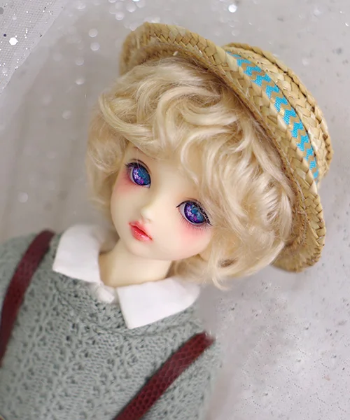 BJD кукла парики светильник Золотой Имитация мохер парики для 1/3 1/4 1/6 BJD DD SD MSD YOSD кукла короткие кудрявые парики из натуральных волос аксессуары для куклы