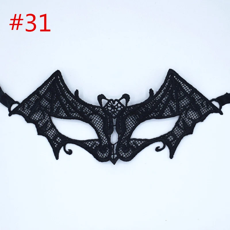 31 Little bat 1 шт. ролевые игры. Черная Женская Сексуальная кружевная маска вечерние маска для хеллоуина и карнавала Венецианский костюм Карнавальная маска анонимный карнавал - Цвет: 31 Little bat