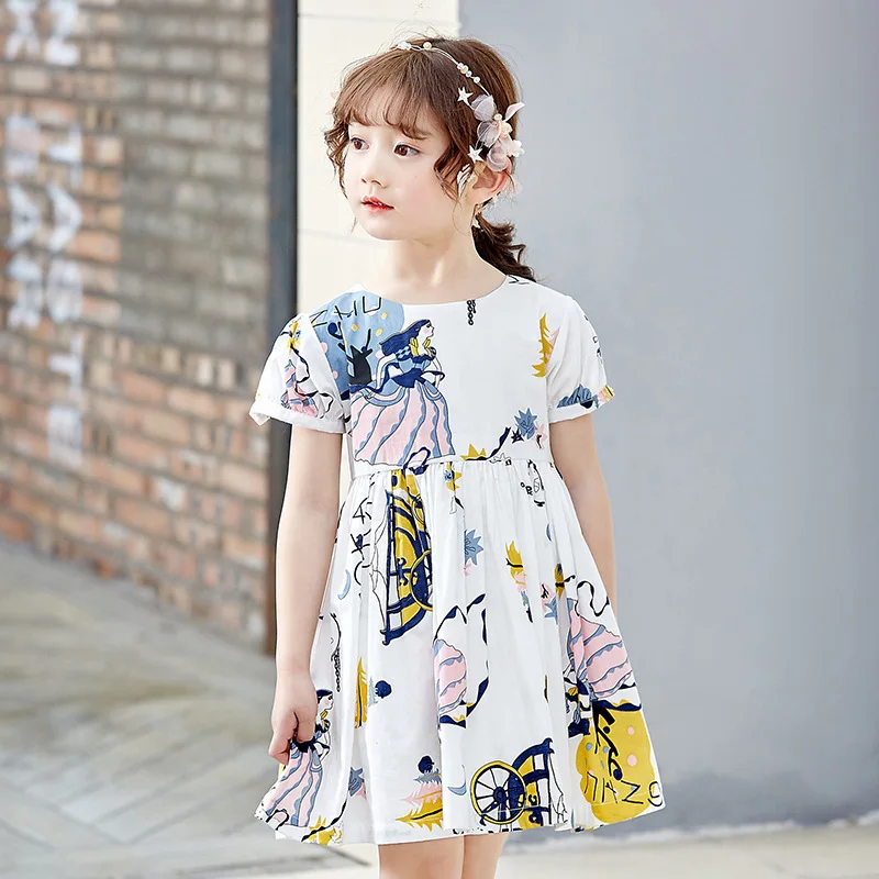 Children's Wear Girl Dress Summer Kids Princess Big Little Korean Edition girls party dress Floral little clothing | Детская одежда