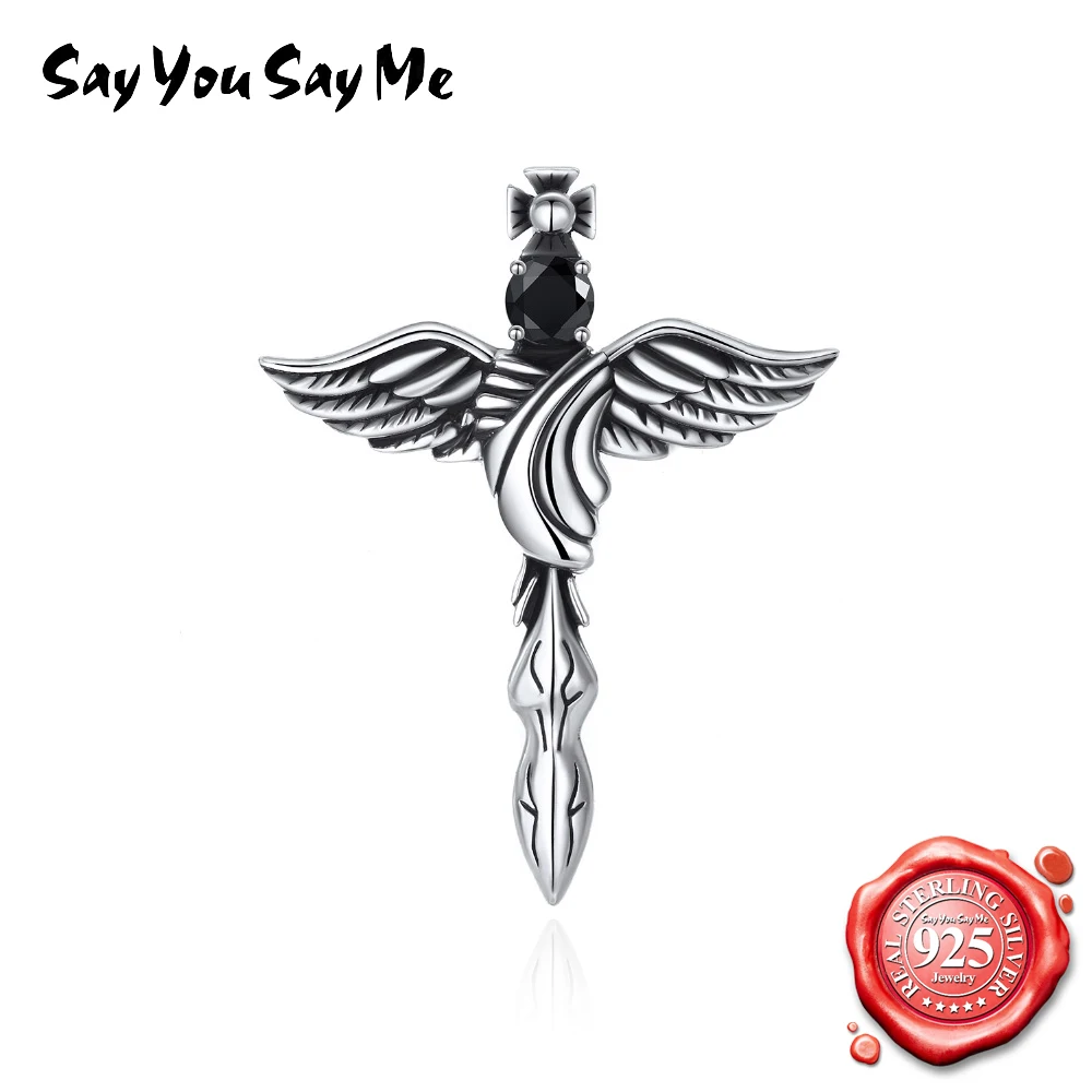 SAY YOU ME ожерелье с подвеской в виде крыльев Ангела пера демона винтажное для