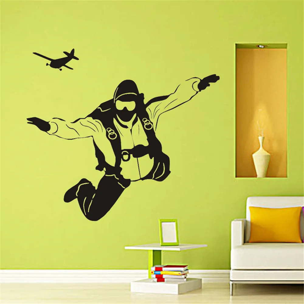 Наклейки на стену для экстремального спорта прыжков с парашютом украшение