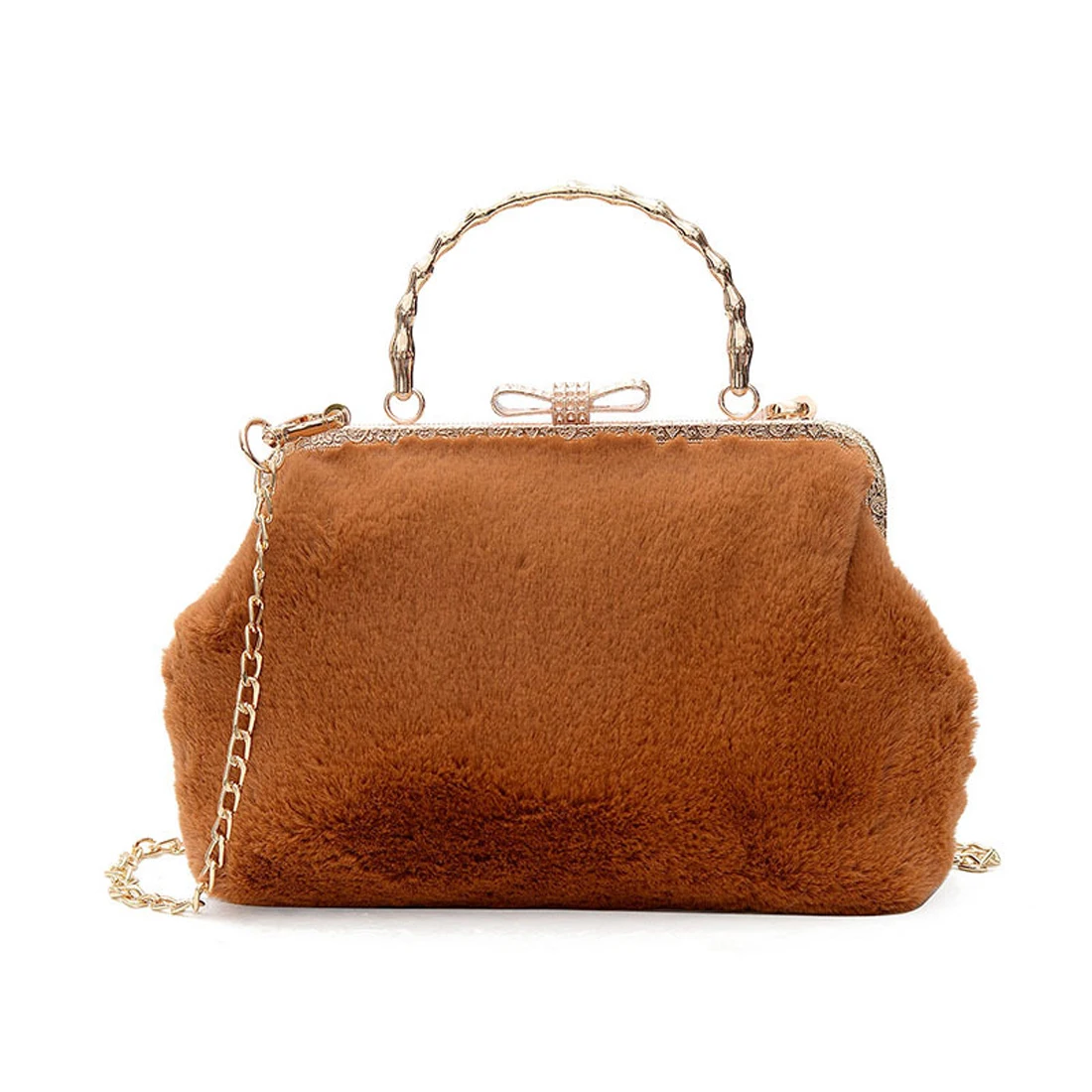 2017 fur bag women clip shell luxury designer chain crossbody bags fashion shoulder ladies party handbag purse sac | Багаж и сумки