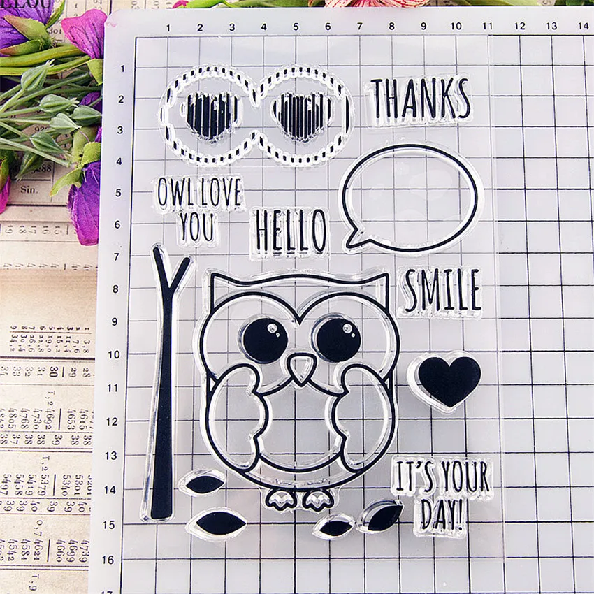 PANFELOU Owl dialogue Transparent Silicone Rubber Clear Stamps cartoon for Scrapbooking/DIY Easter wedding album | Дом и сад