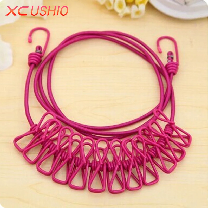 Открытый Отдых эластичный стиральная линия с 12 Зажимы путешествия Портативный