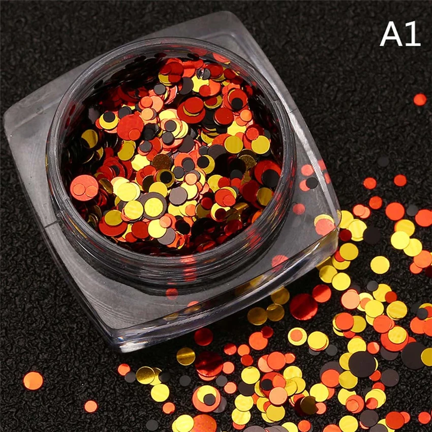 Nail foil 1.5g Hot Fashion Mixed Mini Round Thin Nail Art Glitter Paillette Nail Tip Bottle Gel adesivi unghie 0108 X0424 1 10