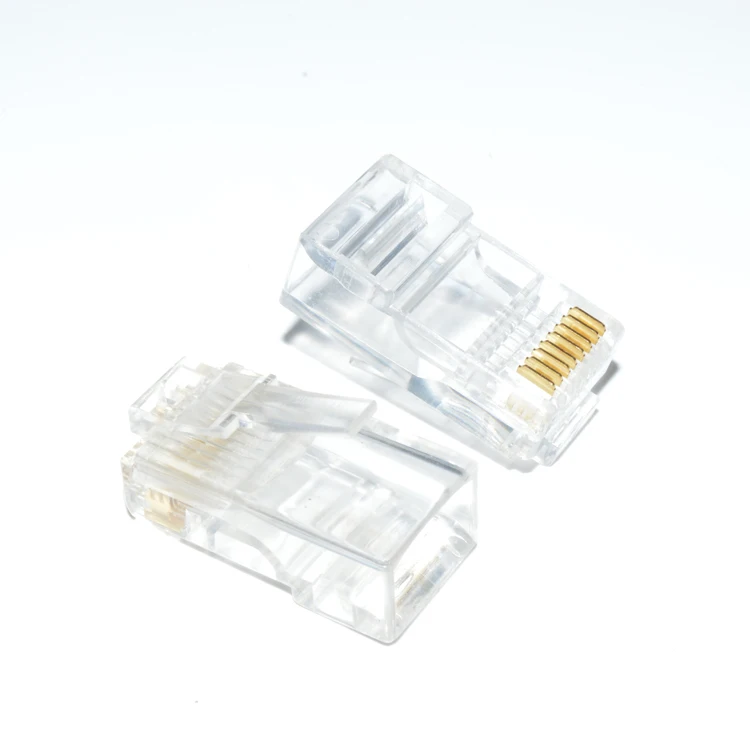 Elistooop 100 шт. Кристалл 8Pin RJ45 Модуль штекер RJ-45 Ethernet кабель сетевой разъем адаптер