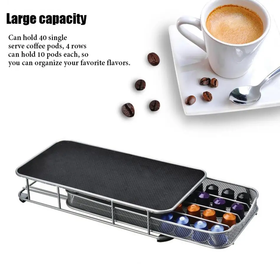 Nespresso ящик хранения 30/40 Nespresso капсулы Кофе Pod держатель стенд кухня металлические полки организации ящик