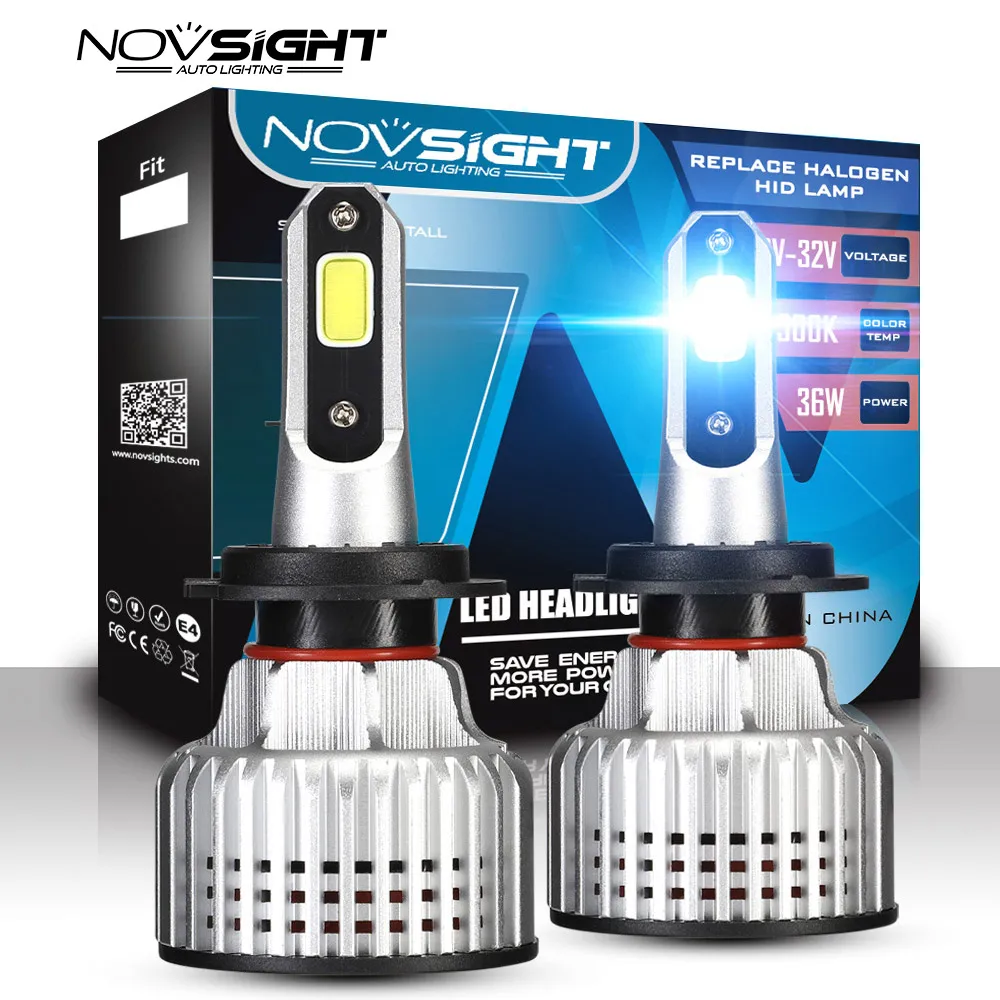 NOVSIGHT Mini h4 h7 светодиодные фары для Kia/hyundai/audi/opel/ford 72 Вт 6500 К Белый h11 h8 Светодиодные