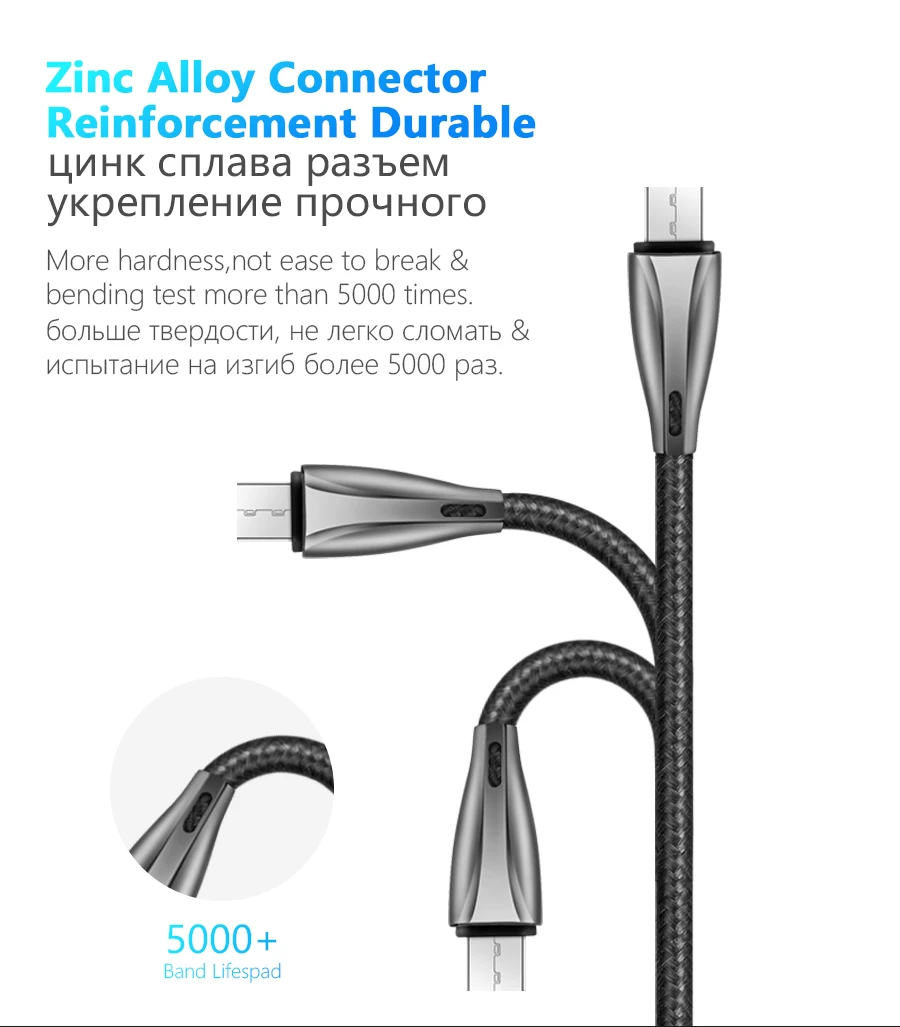 Coolreall USB кабель Micro USB кабель 2A цинковый сплав кабель для быстрой зарядки для Xiaomi samsung huawei кабель для передачи данных для мобильного телефона