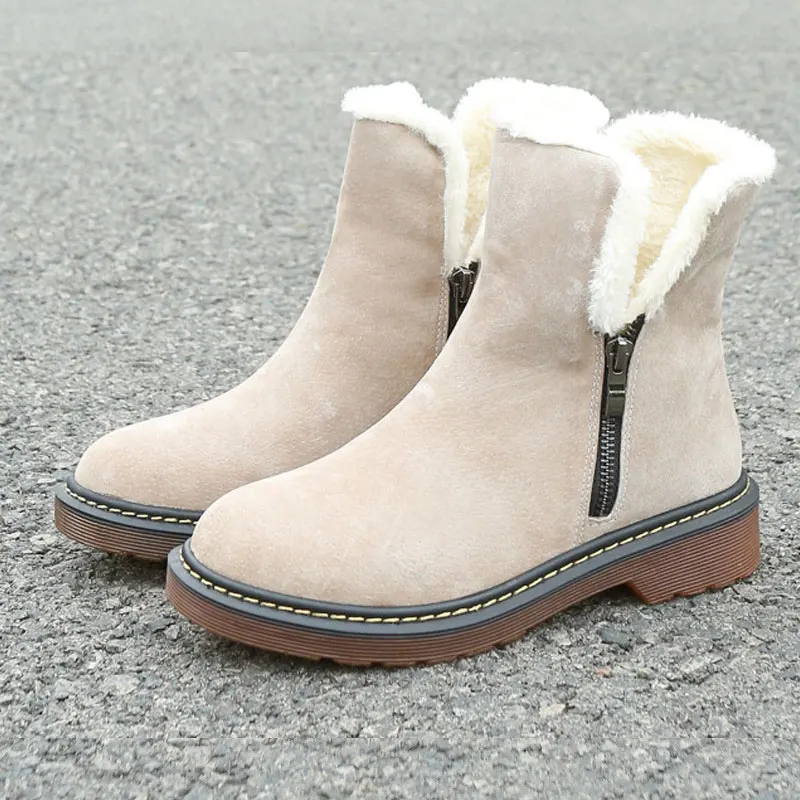 Sneakers women running shoes ankle boots new gashion warm fur plush solid boots women sneakers zipper casual shoes woman
