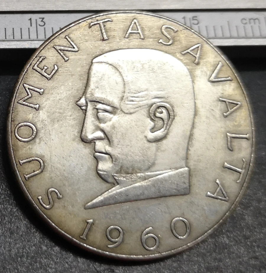 1960 Finland 1000 Markkaa snellman Посеребренная копия редкой монеты | Дом и сад