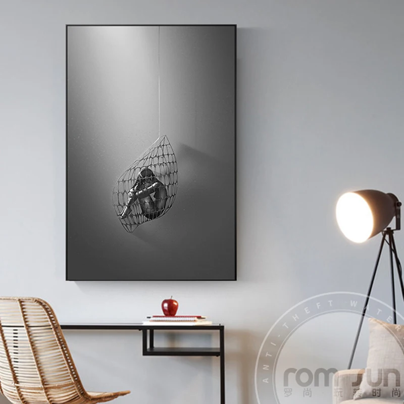 Новые китайские чернила брызговая живопись холст печать на стене художественный