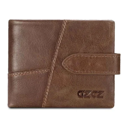 Brown-S GZCZ, известный бренд, мужские кошельки, роскошные, из натуральной коровьей кожи, дизайнерский мужской кошелек с карманом для монет, на застежке-молнии, короткий, Ретро стиль - Цвет: Brown-S