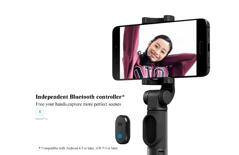 Складной штатив для селфи Xiaomi, 2 в 1, монопод, Bluetooth, беспроводной пульт дистанционного управления затвором, селфи-Палка для Xiaomi