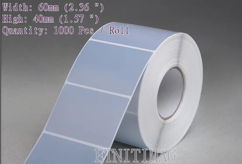Водонепроницаемая бумага 60*40 мм * 1000 шт. Термотрансферные пустые этикетки для