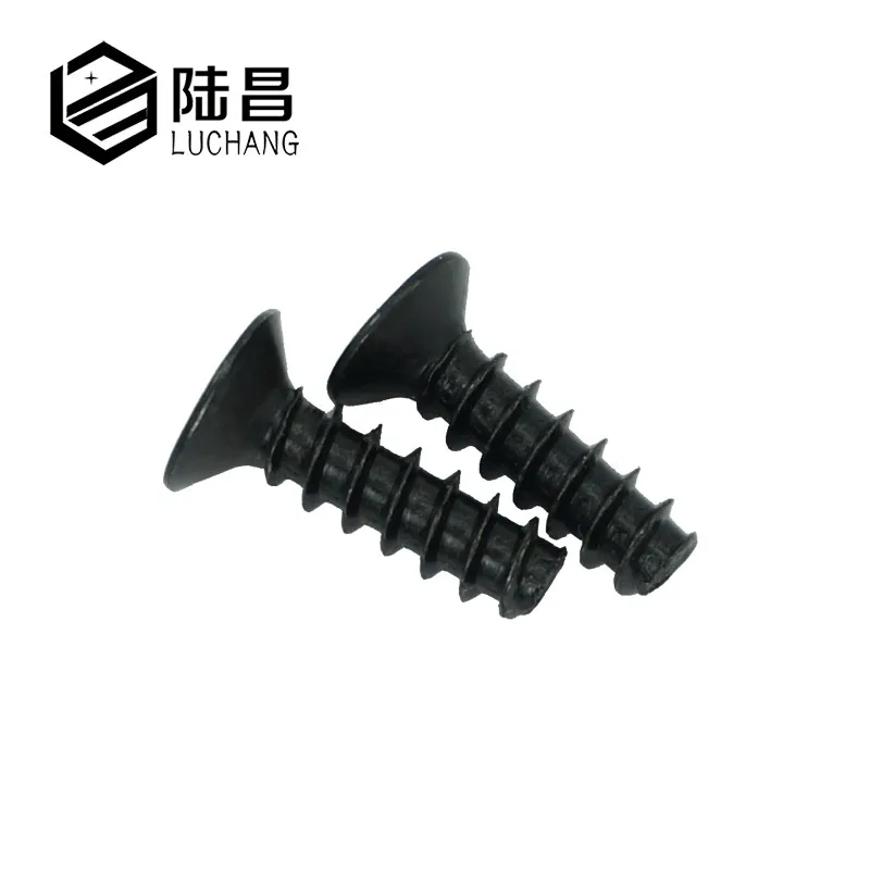 Саморезы Luchang M1.2 M1.4 M1.7 M2 M2.3 M2.6 M3 Philips с потайной плоской головкой и хвостом черного цвета