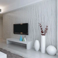 non woven fashion thin flocking vertical stripes wallpaper for living room sofa background walls home wallpaper 3d grey silver