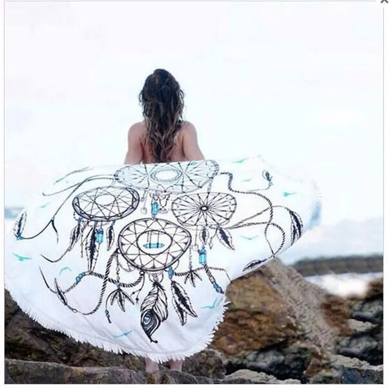 2016 новое пляжное хлопковое парео с круглым кисточками полотенце мат для пляжа