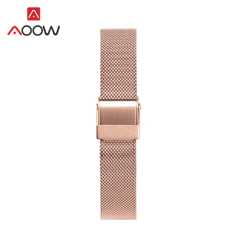 Rose Gold Миланская петля ремешок для часов 12 14 16 мм 18 мм 20 мм нержавеющая сталь Универсальный сменный ремешок для часов DW аксессуары розовое золото - Цвет ремешка: Rose Gold