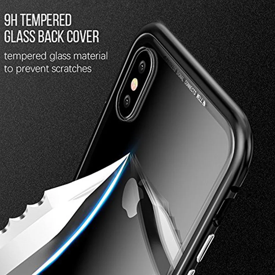 Dorwee Магнитная адсорбции чехол для iPhone X 10 7 металлический магнит закаленное