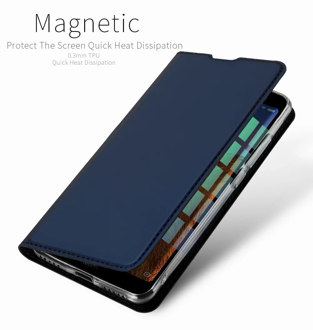 Чехол-книжка для Xiaomi Redmi 7A с отделением для карт, чехол-кошелек с подставкой из искусственной кожи и ТПУ, Мягкий бампер, защитный чехол для мобильного телефона