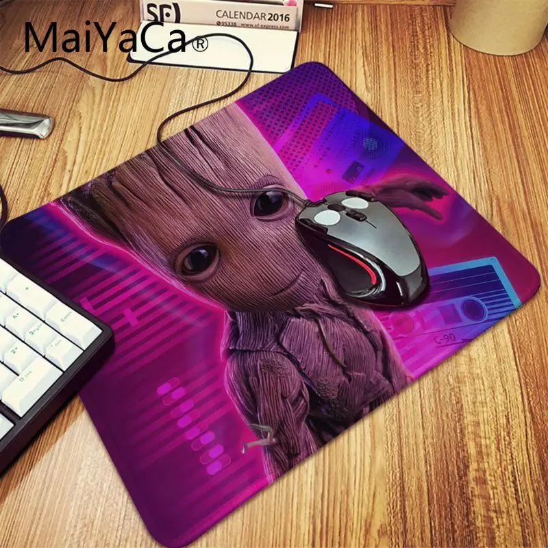 Lock Edge 25x29cm Maiyaca милый Марвел Грут натуральный резиновый игровой коврик для мыши Настольный коврик игровой плеер Настольный Ноутбук резиновый xxl коврик для мыши 900x400 мм - Цвет: Lock Edge 25x29cm