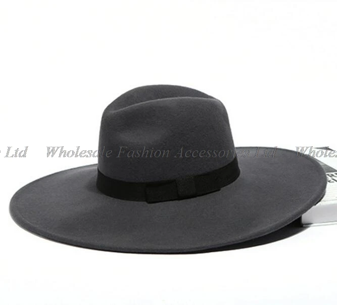 5 шт. стильные мужские шапки из чистой шерсти с широкими полями 12 см Fedora 2018 зимние