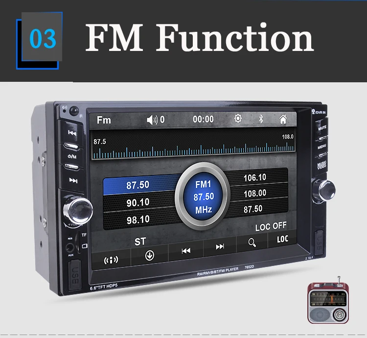 2 Din FM зеркало для Android телефон автомобильное радио Bluetooth Камера заднего вида MP5