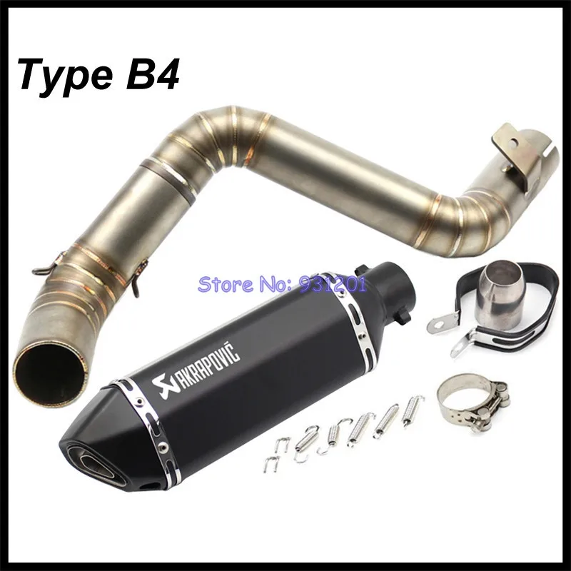 Мотоцикл выхлопная труба akrapovic глушитель выхлопной трубы Слипоны для KTM Duke 125 Duke 200 390 подключения Соединительная труба и глушитель выхлопной трубы - Цвет: Type B4