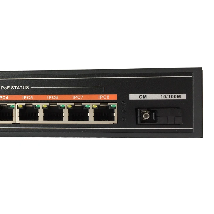 8-портовый коммутатор PoE SECUPOE 10/100 м 1 порт SC волоконно-оптический разъем 802.3af/at