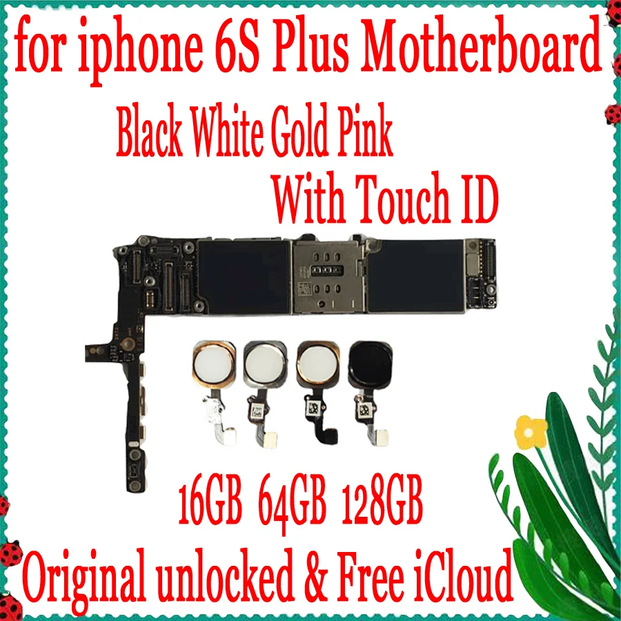 Оригинальная разблокированная материнская плата для iPhone 6S Plus с/без Touch ID 16 Гб/64