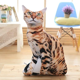 75cm brown stripe Питомцев кошек в форме подушки похожая на настоящую полоса коричневый, серый Кот Подушка Диван кресло вентиляторы коллекция для детей друзей подарок 50/75 см - Цвет: 75cm brown stripe
