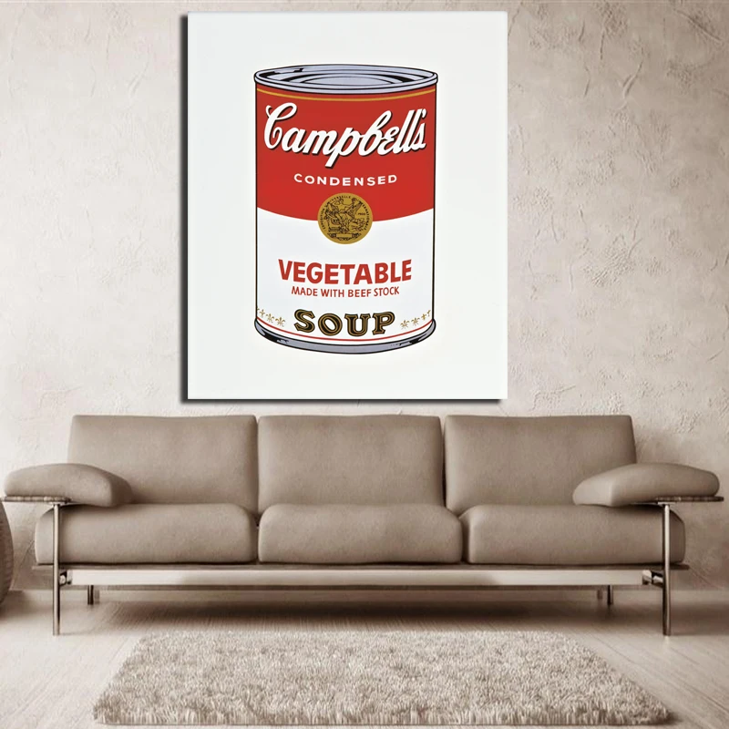 Andy Warhol растительный суп сканирование стены Искусство Живопись холст печать настенные картины для гостиной Куадрос картина без рамы