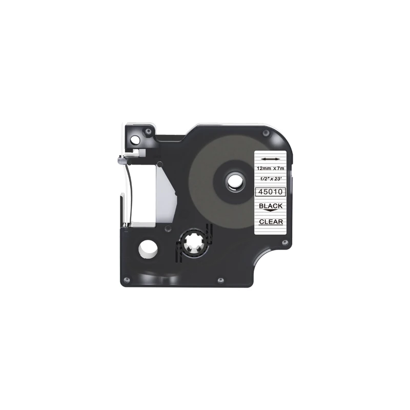 Black-Clear 1PCS for DYMO D1 45013 d145013 Label Tape Black on White 12mm*7M compatible for DYMO LteraTag Label Printer - Цвет: Black-Clear