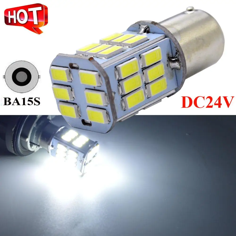 Ruiandsion 1 шт. 6 в/12 V/24 V Авто P21W BA15S 1156 5630 30SMD поворота Автомобильные светодиодные 6000 K сигнальные огни для парковки - Испускаемый цвет: 1156   24V White