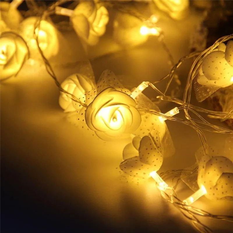 Кружевная Роза Свадебный декор для рождевечерние уличная сказочная гирлянда