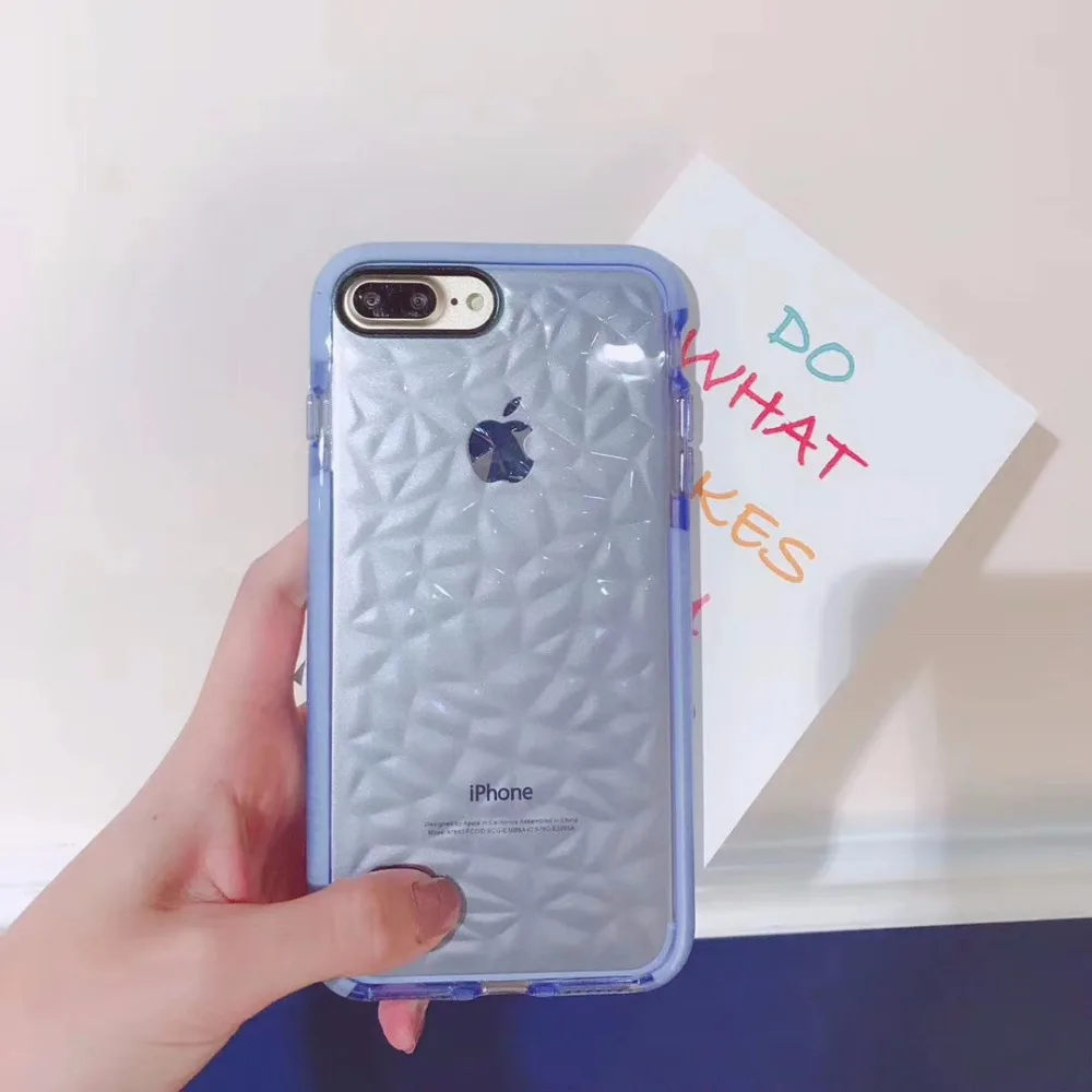 Модный прозрачный алмаз Мягкий чехол для iphone 6 6s 7 plus 8 защитный телефона X |