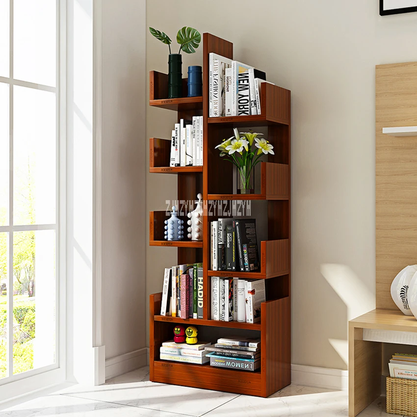 CW01 Modern Creative Land Wooden Bookshelf Bedroom Children Simple Bookcase Living Room Wooden Storage Rack Display Cabinet