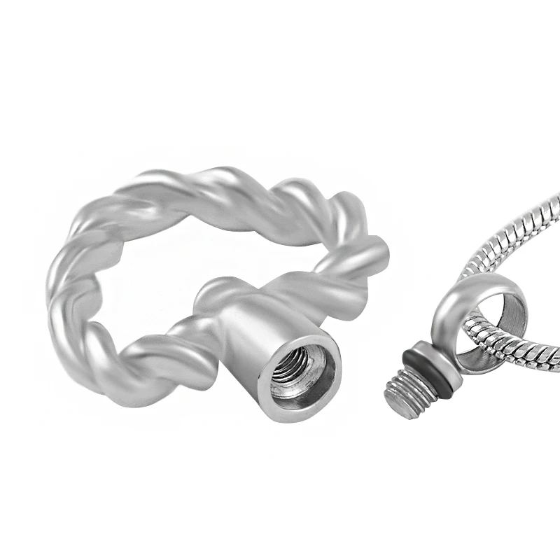 

IJD9448 Twist Heart Stainless Steel memorial keepsake jewelry Hold Ashes Of Loved Ones Cremation Urn Necklace For Women +Funnel
