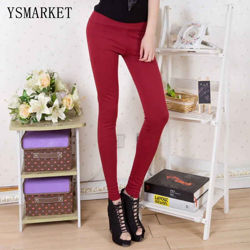 Новый Мода 2017 г. Повседневное одноцветное Цвета Леггинсы для женщин Высокая