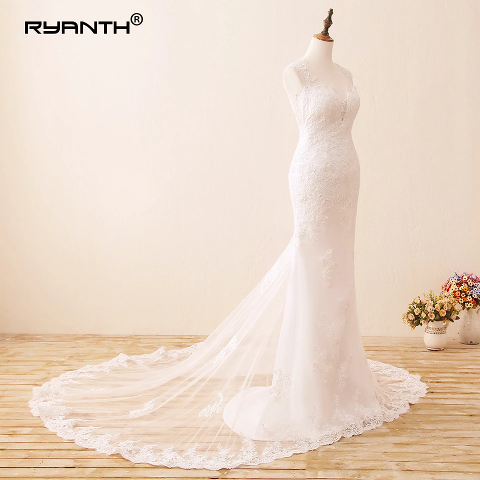 Vestido de novia сексуальные длинные рукава кружевное свадебное платье русалки Новое поступление Vestidos de novia прозрачные длинные свадебные платья