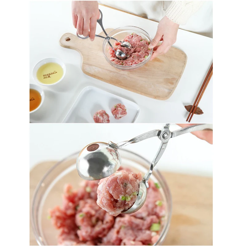 WALFOS FOOD GRADE Stainless Steel Convenient Meatball Maker Stuffed Clip DIY Fish Meat Rice Ball |