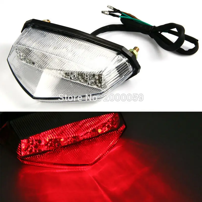 12V LED Red Univeresal Motorcycle ATV Brake Stop Number Plate Rear Tail Light Waterproof |