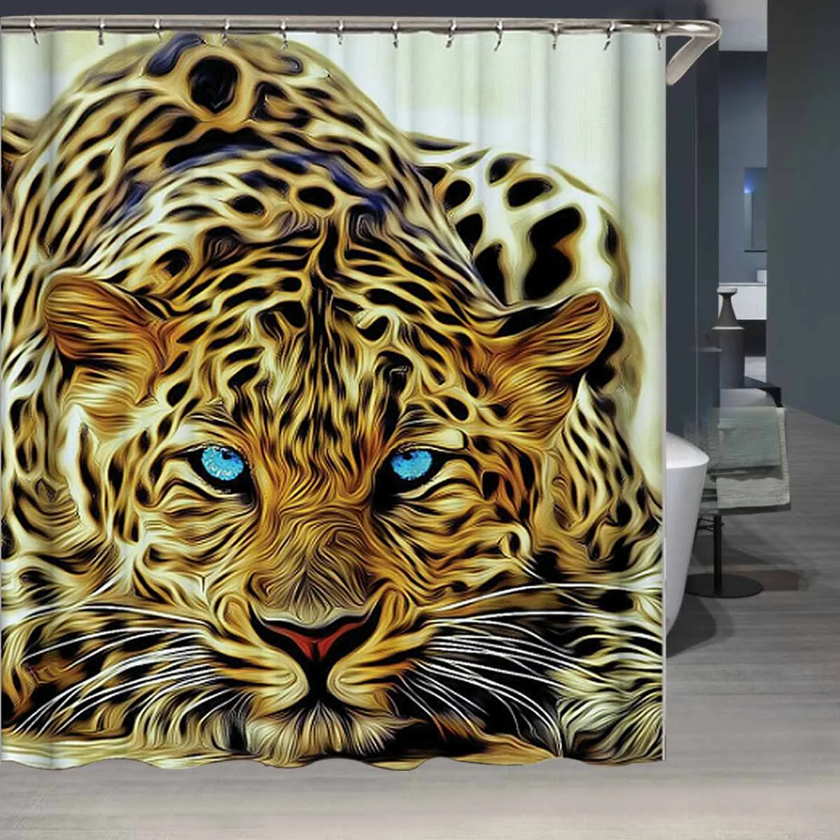 Shower Curtains 1 компл. Леопардовая Печать Водонепроницаемый полиэстер занавеска для душа пьедестал сиденье для унитаза, коврик+ крышка+ коврик для ванной занавеска для ванной Декор - Цвет: Shower Curtains