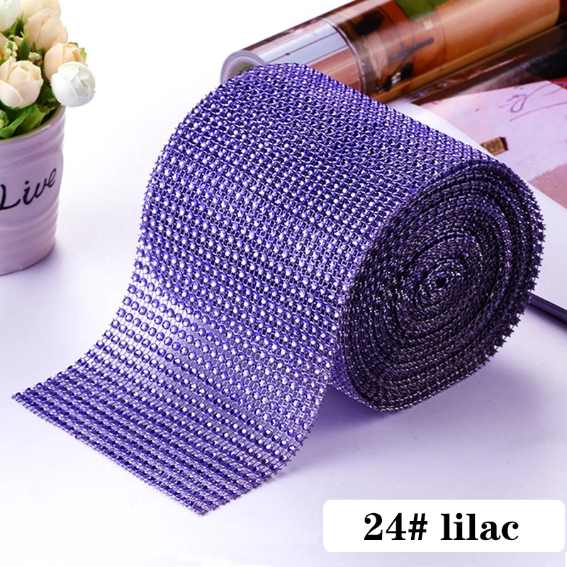 lilac 10 ярдов/рулонов, Блестящий тюль, ткань в рулонах, сетчатая отделка, блестящий бриллиантовый кристалл, тюль для вечерние, свадебные, сценические, домашнее платье, украшение своими руками - Цвет: lilac
