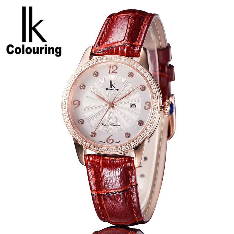 

IK COLOURING 2019 luxury ladies diamond watches fashion japan movt quartz woman watches relojes mujer