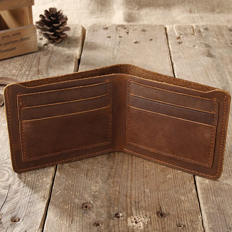 COFFEE WALLET BAIEKU, мужские кошельки из натуральной кожи, портмоне, новинка, Ретро стиль, мужские шорты, кошелек - Цвет: COFFEE WALLET