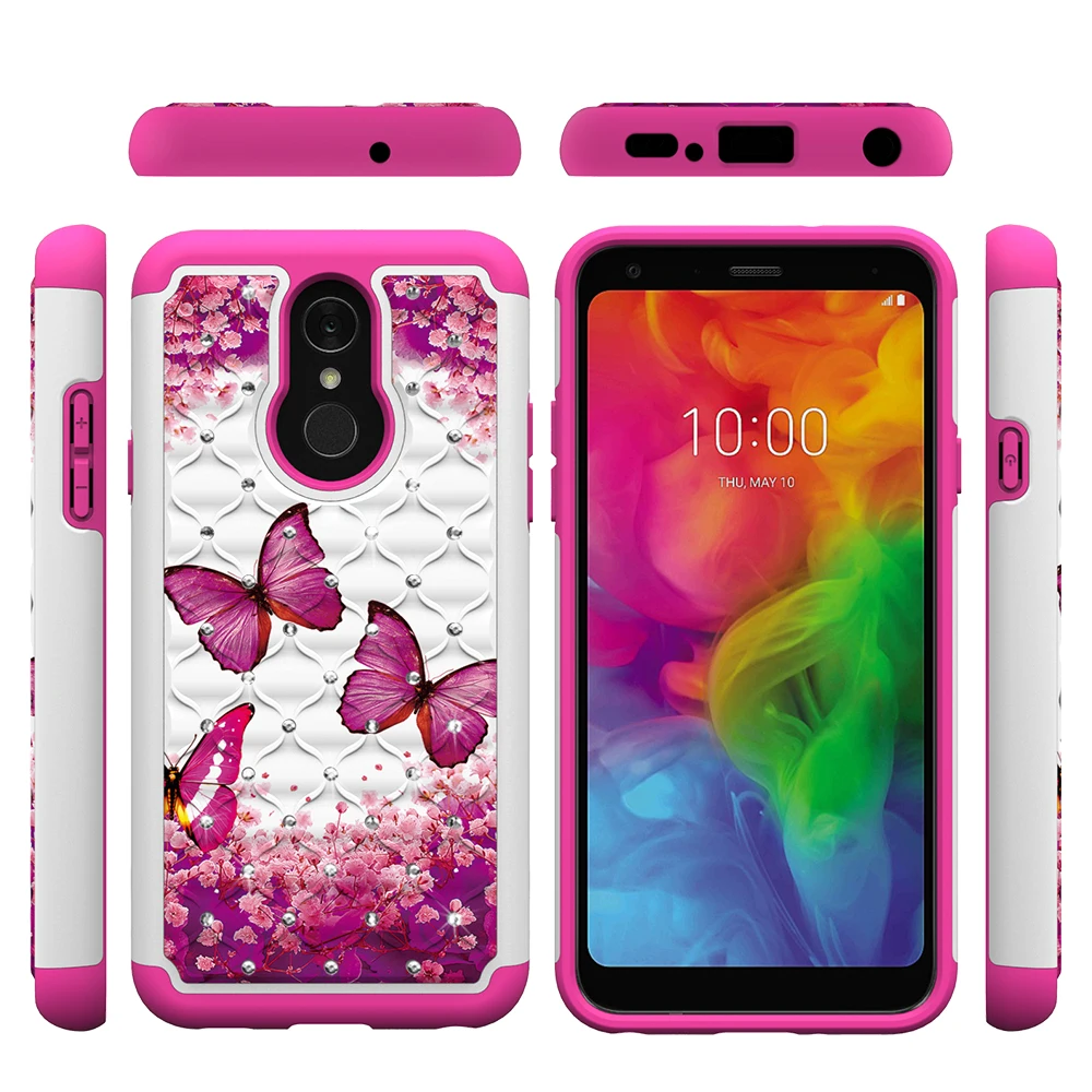 PC+TPU Glitter Case for coque LG Q7 Q7a Plus G7 ThinQ K10 2018 K30 Q Stylus X Power 2 Cover | Мобильные телефоны и